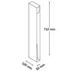 Monopin Mini Farola de exterior 71 cm.Led